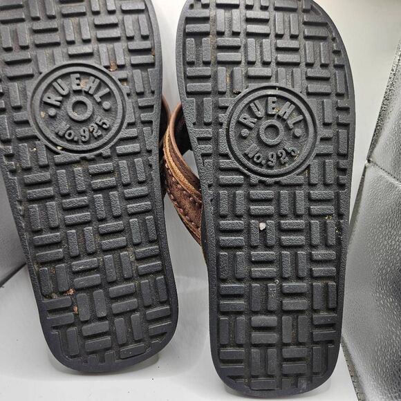 Ruehl925 Rare Olive Green/brown Mens Size 9 Leather Flip Flops main image 5